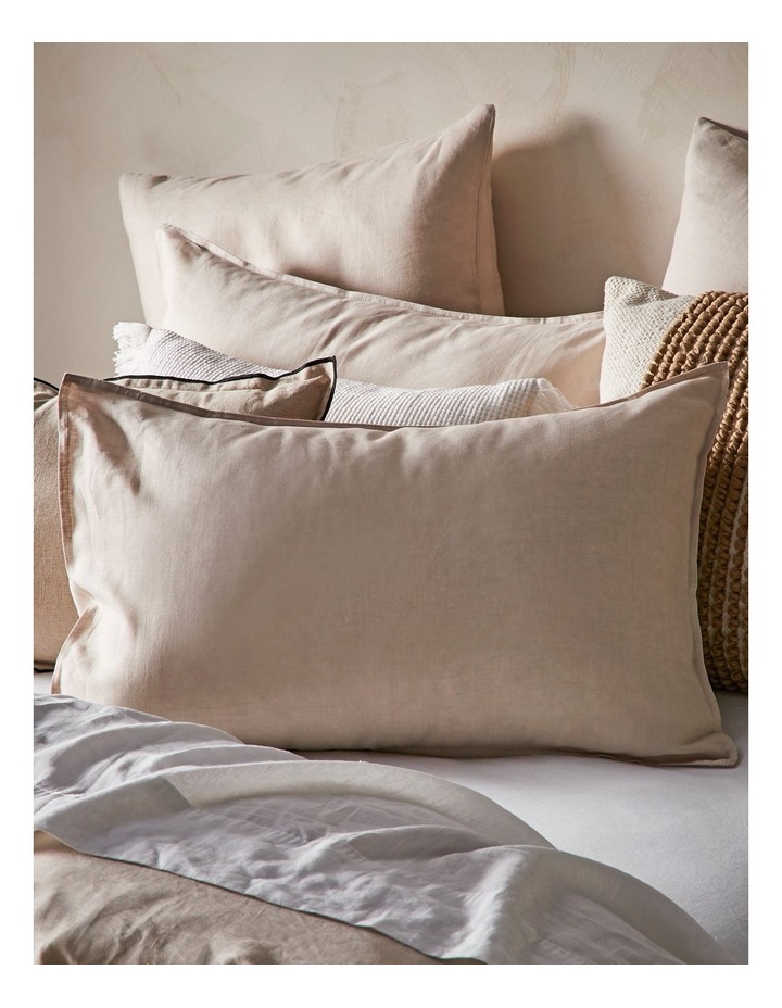 Sandy Cape Washed Belgian Linen Quilt Cover Set in Moonbeam image 2