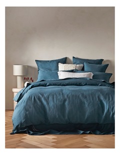 Sandy Cape Linen Quilt Cover Set in Seaglass