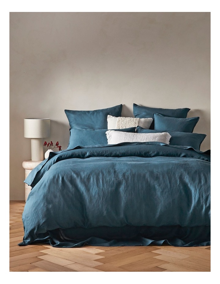 Sandy Cape Linen Quilt Cover Set in Seaglass image 1