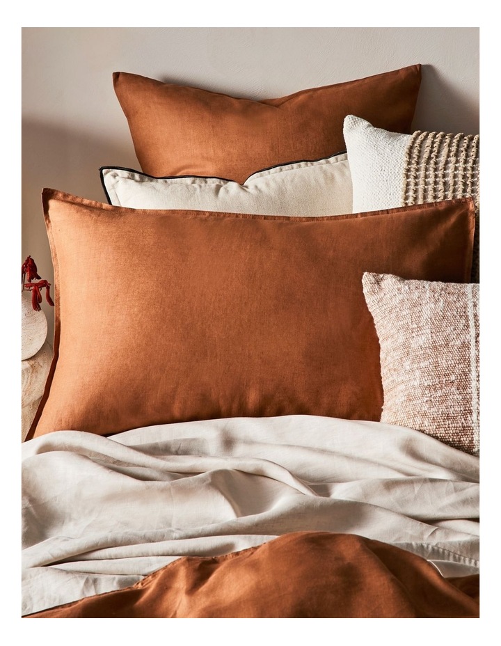 Sandy Cape Washed Belgian Linen Quilt Cover Set in Earth image 2