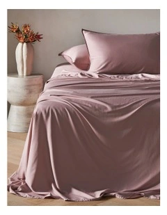 Palm Cove Washed Bamboo Cotton Sheet Set in Dusky Lavender