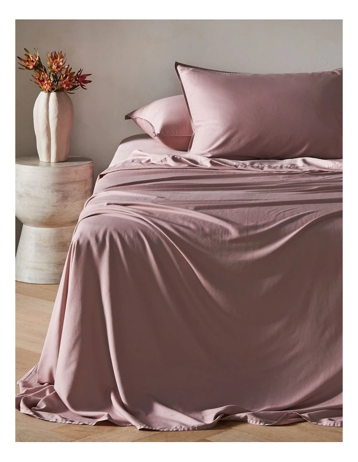 Palm Cove Washed Bamboo Cotton Sheet Set in Dusky Lavender image 1
