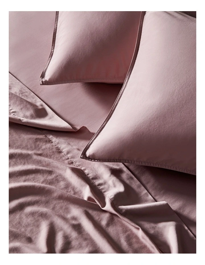 Palm Cove Washed Bamboo Cotton Sheet Set in Dusky Lavender image 2