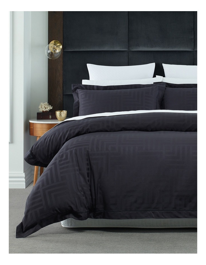 Hotel Collection By Heritage Opus Interlocked Quilt Cover Set In Black