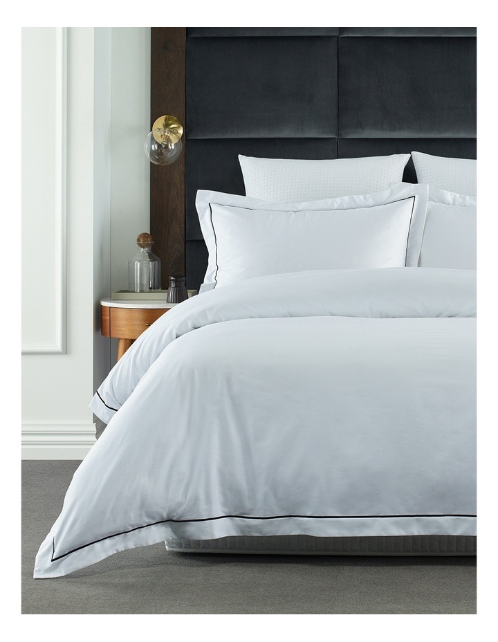 Hotel Collection By Heritage Adagio Contrast Trim Quilt Hotel Adagio Contrast Trim Quilt Cover Set In White Image 1