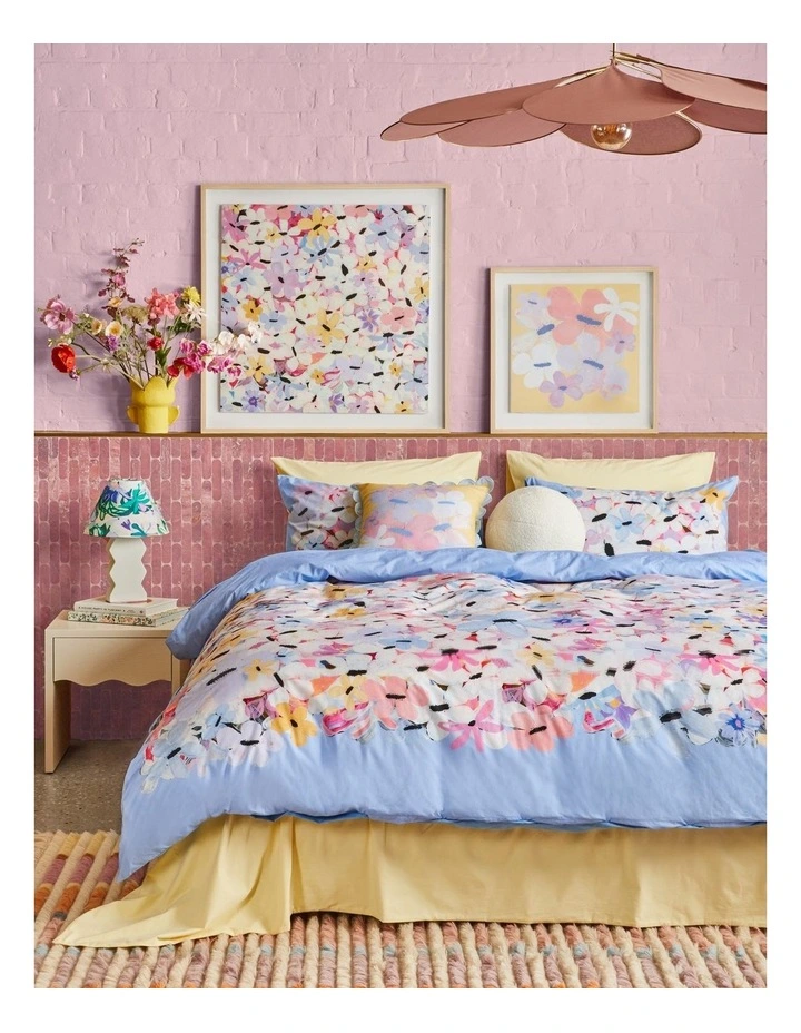 Haze II Cotton Quilt Cover Set in Cornflower Blue image 1