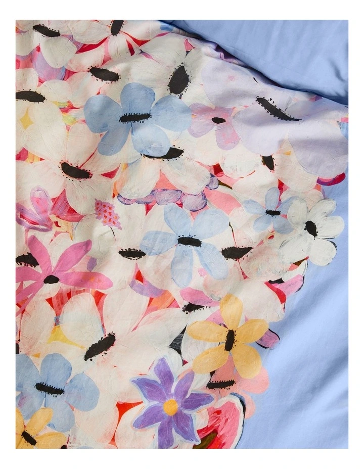 Haze II Cotton Quilt Cover Set in Cornflower Blue image 2