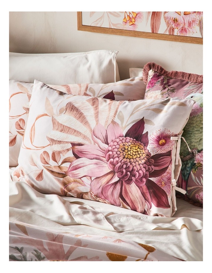 Floral Coral Cotton Sateen Quilt Cover Set in Pearl image 2