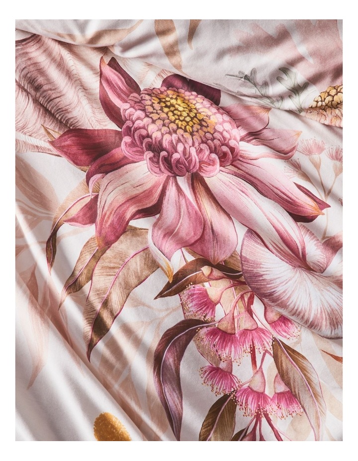 Floral Coral Cotton Sateen Quilt Cover Set in Pearl image 3