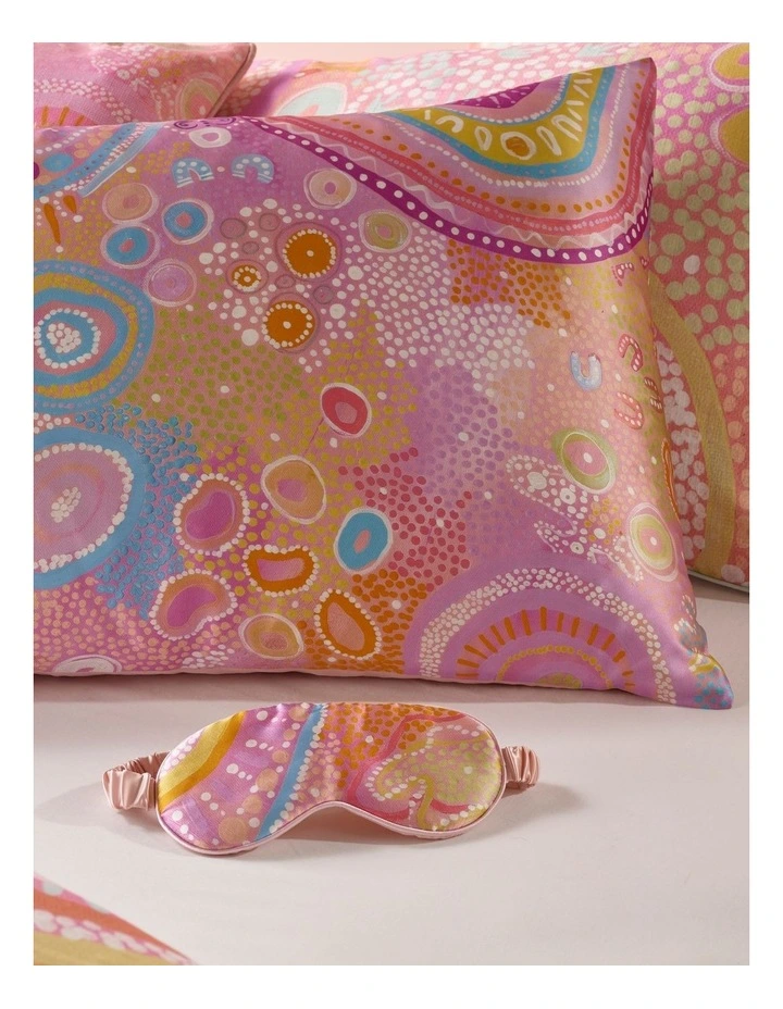 Mulganai Self Silk Pillowcase & Eye Mask Set in Pink MYER