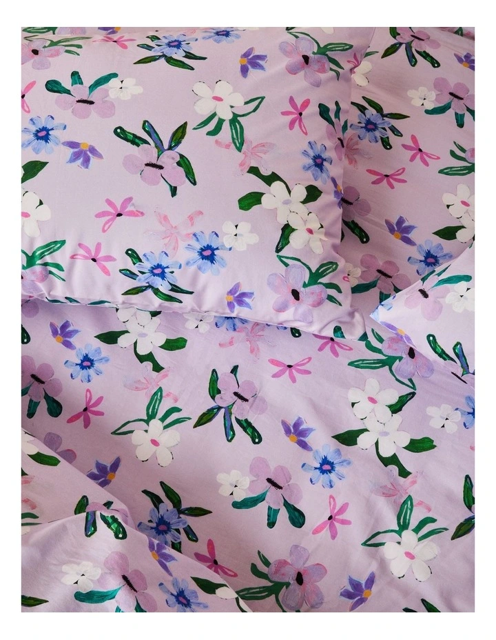 Jungle Flower Cotton Sheet Set in Lilac image 2