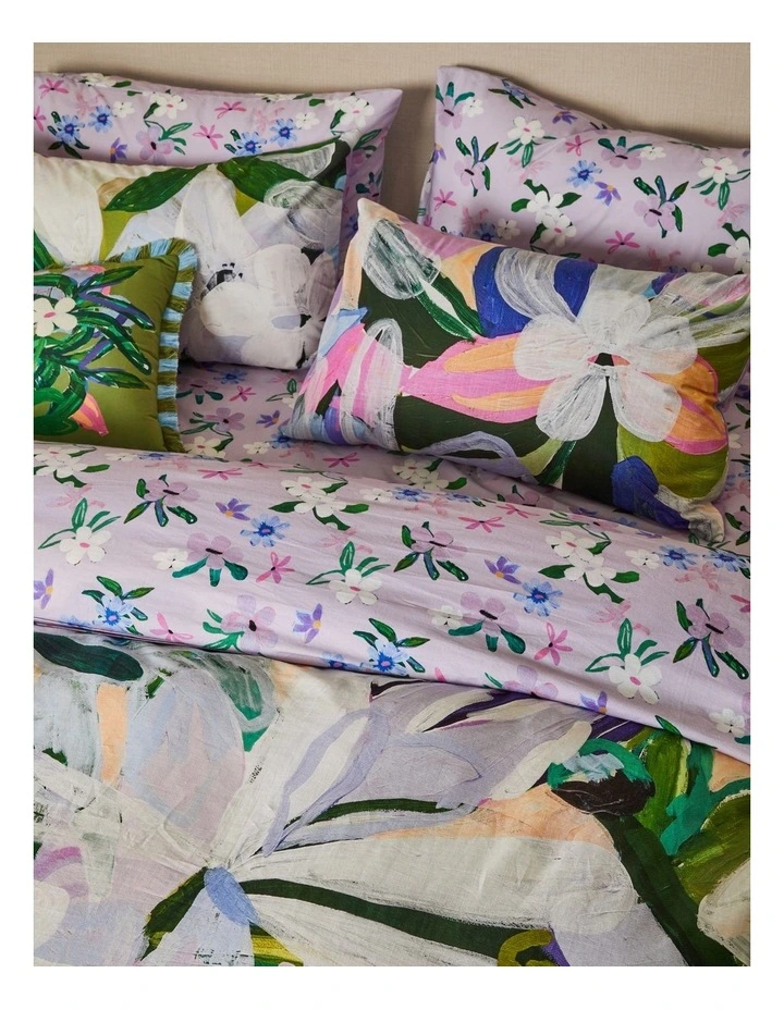 Jungle Flower Cotton Sheet Set in Lilac image 3