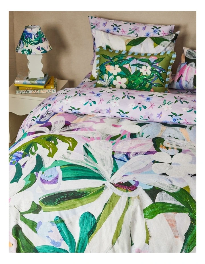Jungle Flower Cotton Sheet Set in Lilac image 5