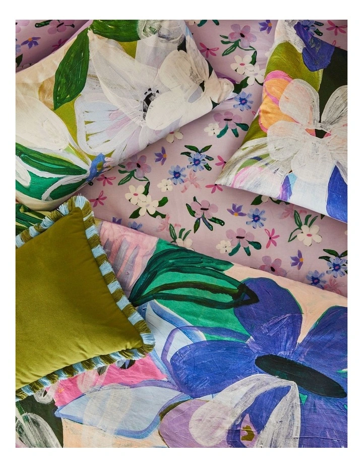 Jungle Flower Cotton Sheet Set in Lilac image 6