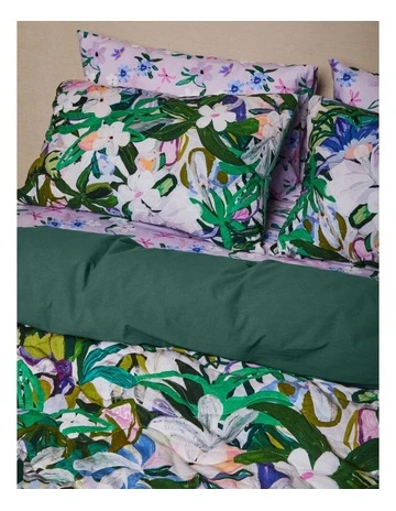Jungle Funk Quilted Cotton Coverlet in Greens