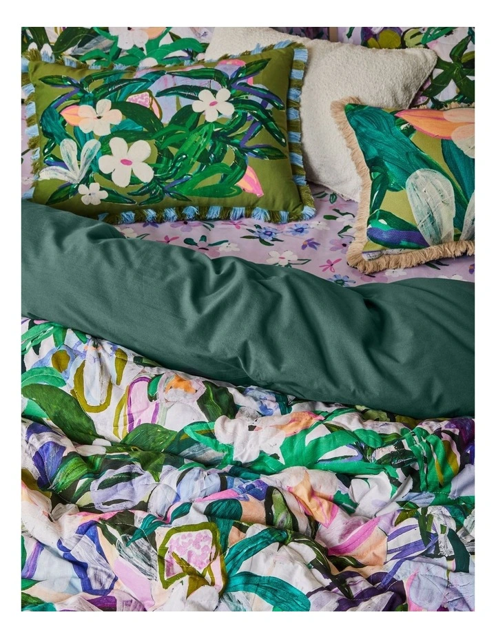Jungle Funk Quilted Cotton Coverlet in Greens image 4