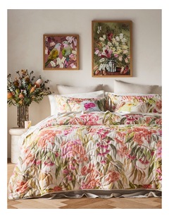 Flowering Gum Quilted Cotton Coverlet in Natural