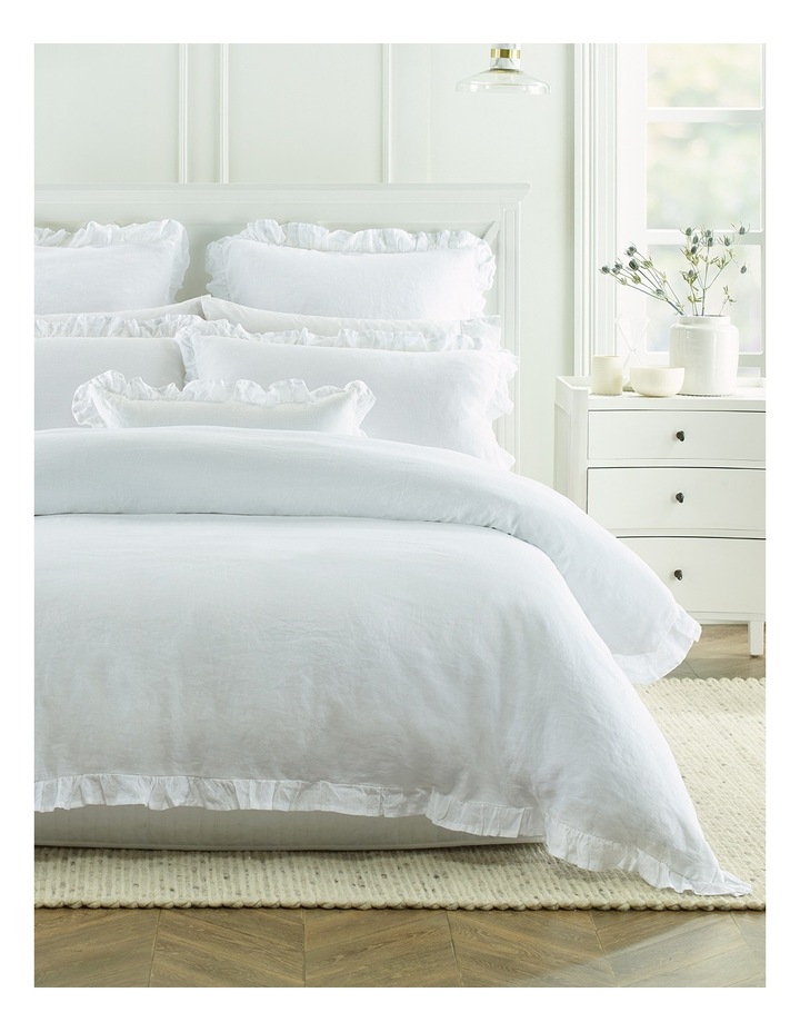Maison White Camberly Ruffled Quilt Cover Set In