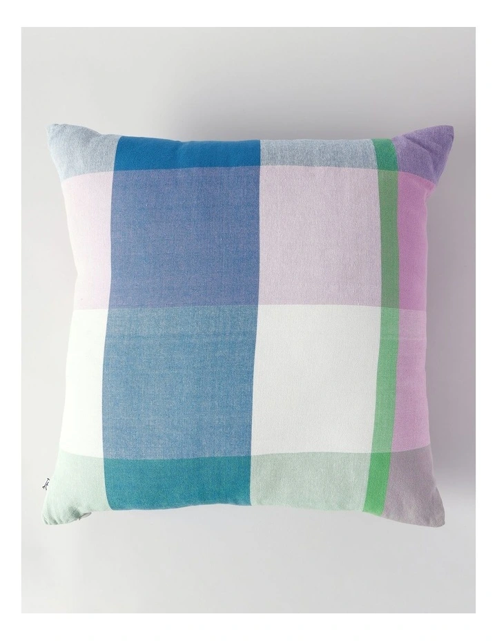Callie Check Cushion in Purple/Denim image 3