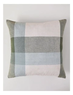 Australian House & Garden Check Cushion in Green