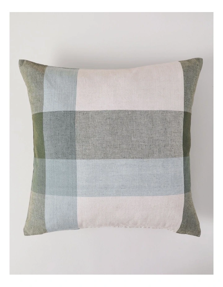 Australian House & Garden Check Cushion in Green image 1