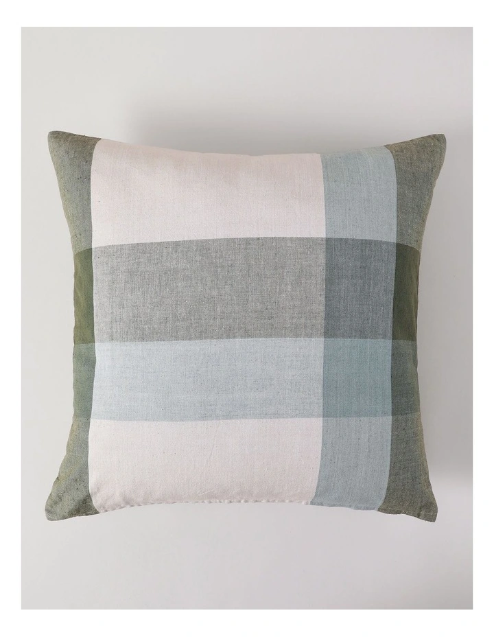 Australian House & Garden Check Cushion in Green image 3