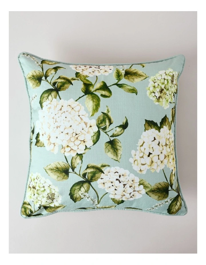 Hydrangea Print Cushion in Sage image 1