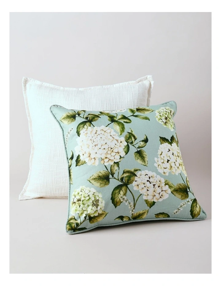 Hydrangea Print Cushion in Sage image 2