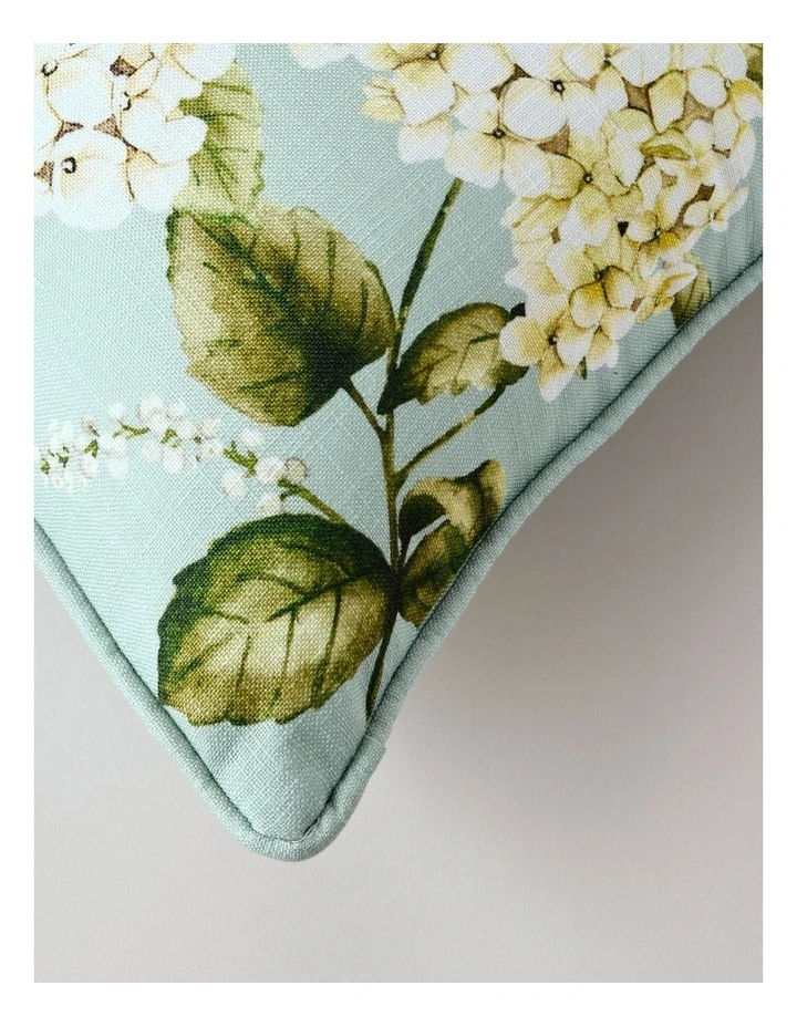 Hydrangea Print Cushion in Sage image 3