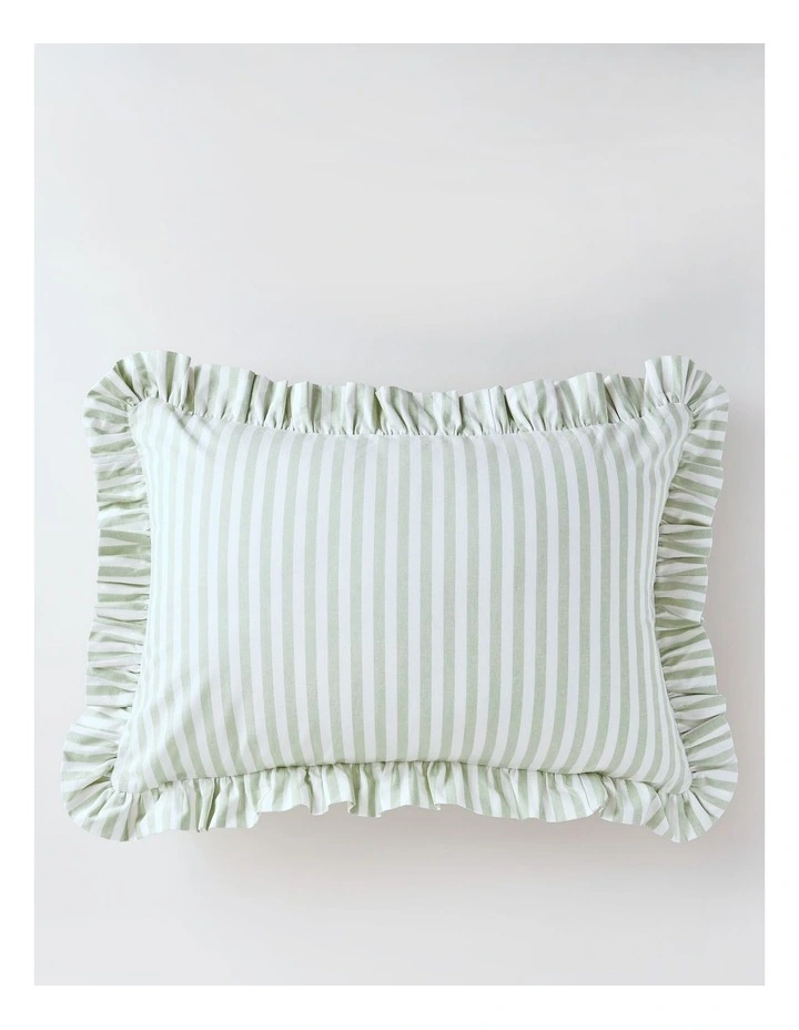 Charlotte Stripe Breakfast Cushion in Green image 1