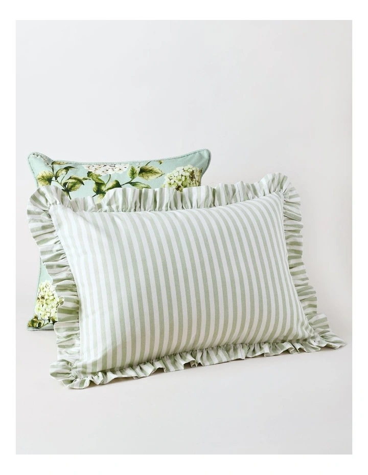 Charlotte Stripe Breakfast Cushion in Green image 2