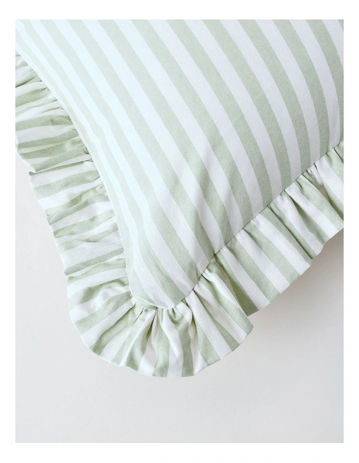 Charlotte Stripe Breakfast Cushion in Green image 3