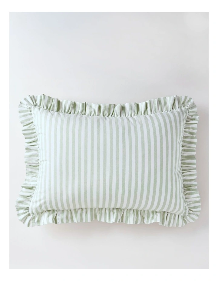 Charlotte Stripe Breakfast Cushion in Green image 4