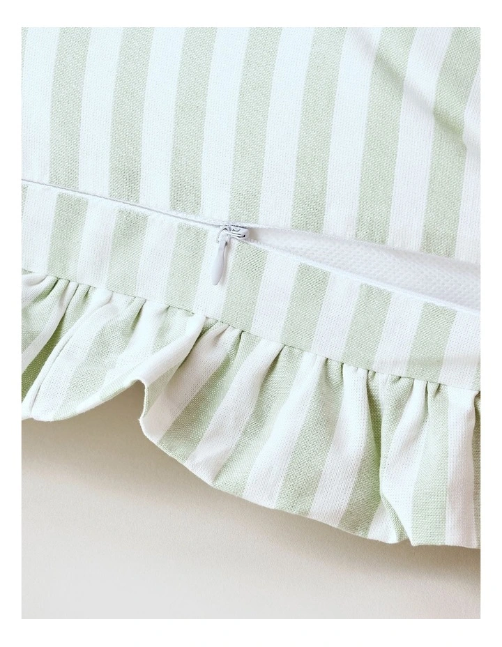 Charlotte Stripe Breakfast Cushion in Green image 5