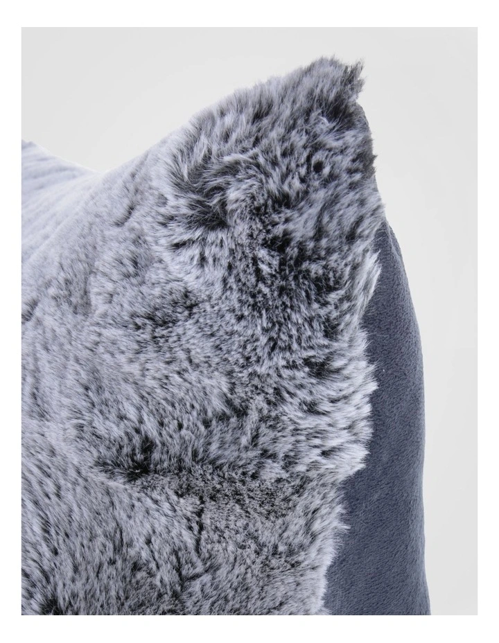 Oslo Faux Fur Cushion Grey image 2