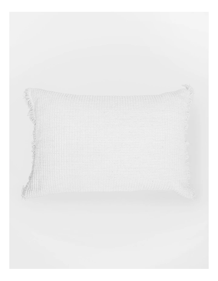 Coachwood Ribbed Cotton With Fringe Cushion in Off-White image 1