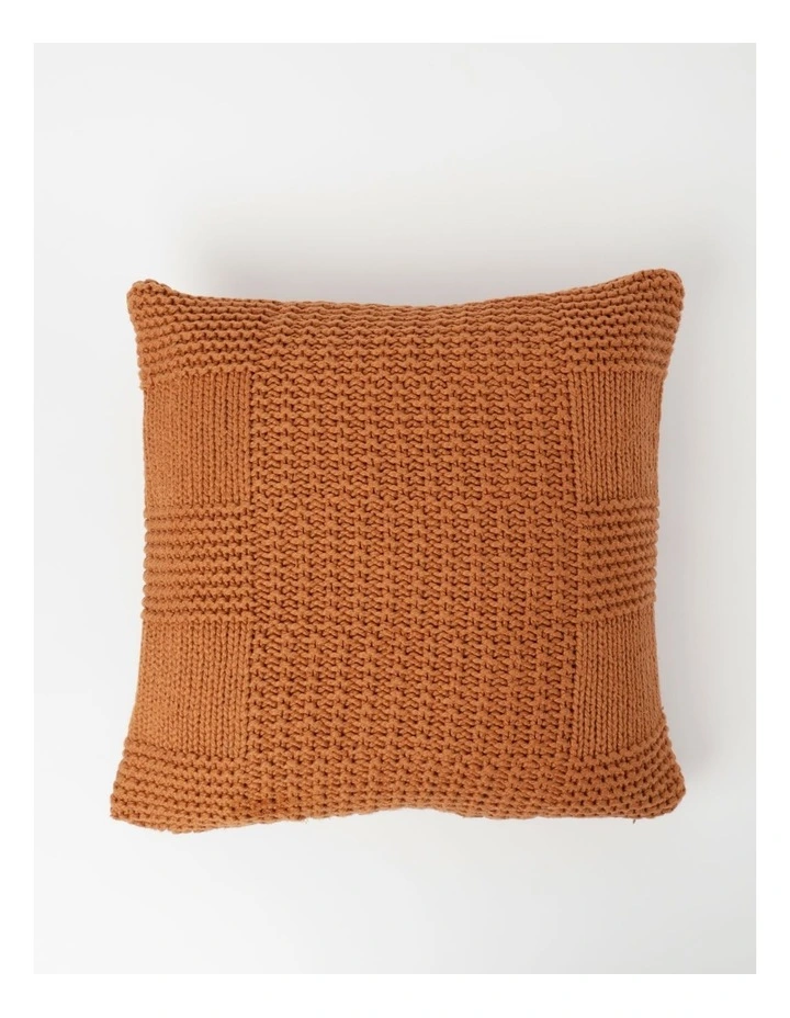 Bayside Knitted Cushion 50X50 Cm In Bran Brown image 1