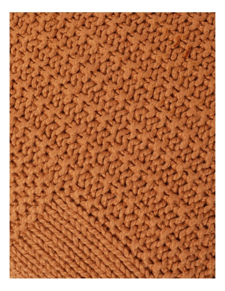Bayside Knitted Cushion 50X50 Cm In Bran Brown image 3