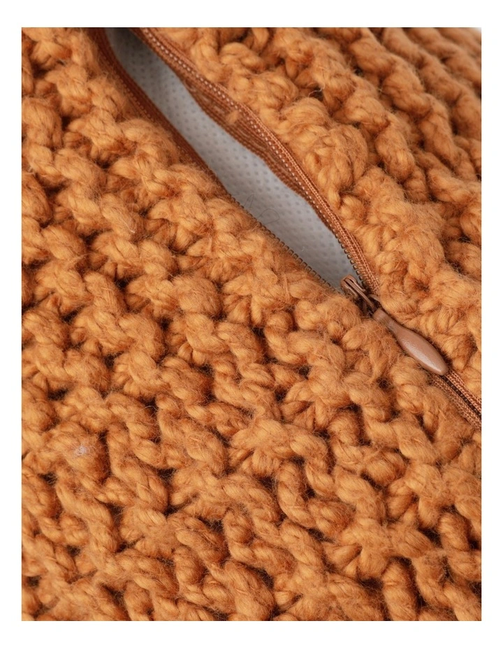 Bayside Knitted Cushion 50X50 Cm In Bran Brown image 4