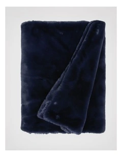 Amelie Faux Fur Throw in Blue