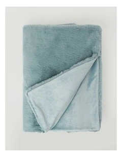 Amelie Fur Throw in Duck Egg