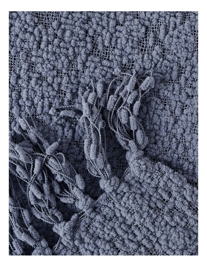 Boucle Throw in Denim image 3
