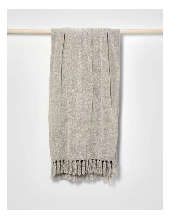 Valerie Chenille Velvet Throw 130x180cm in Silver image 1