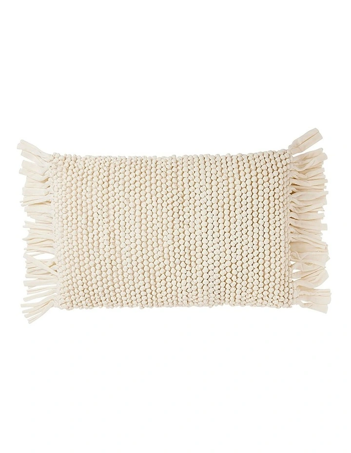 Everly Cream Textured Cushion 40x60cm in Cream image 1