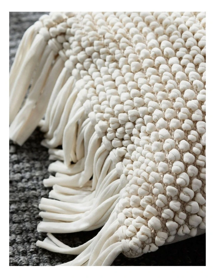 Everly Cream Textured Cushion 40x60cm in Cream image 2