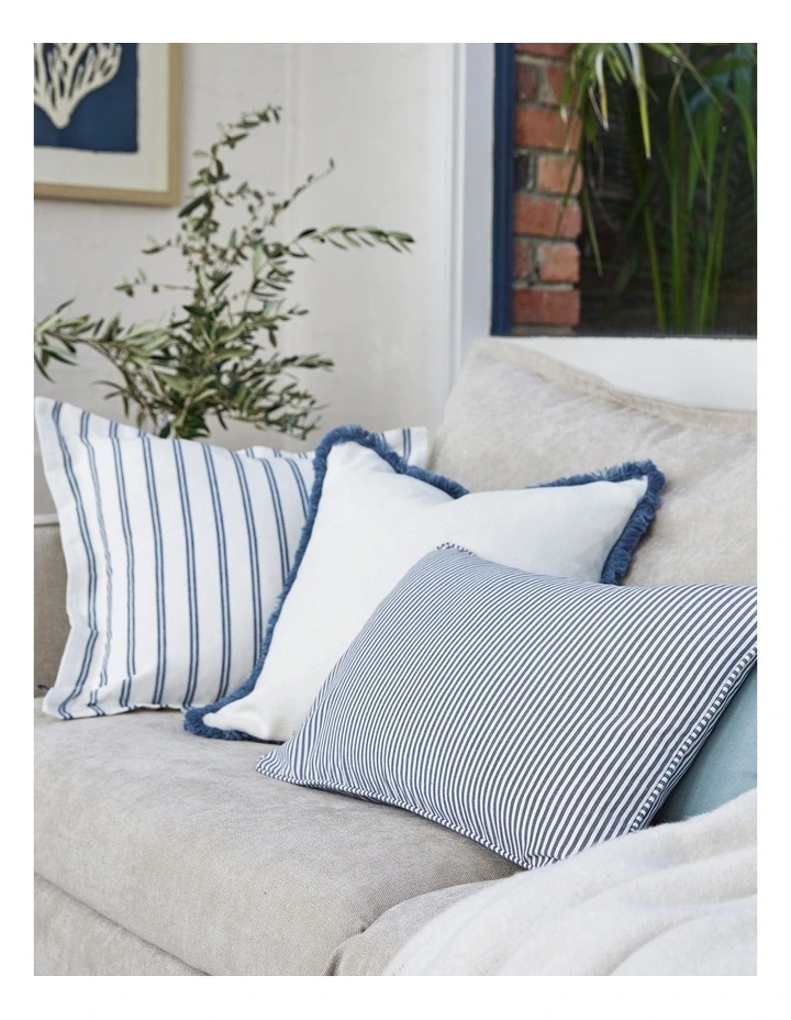 Provence Cushion 50x50cm in Dark Blue Stripe image 4