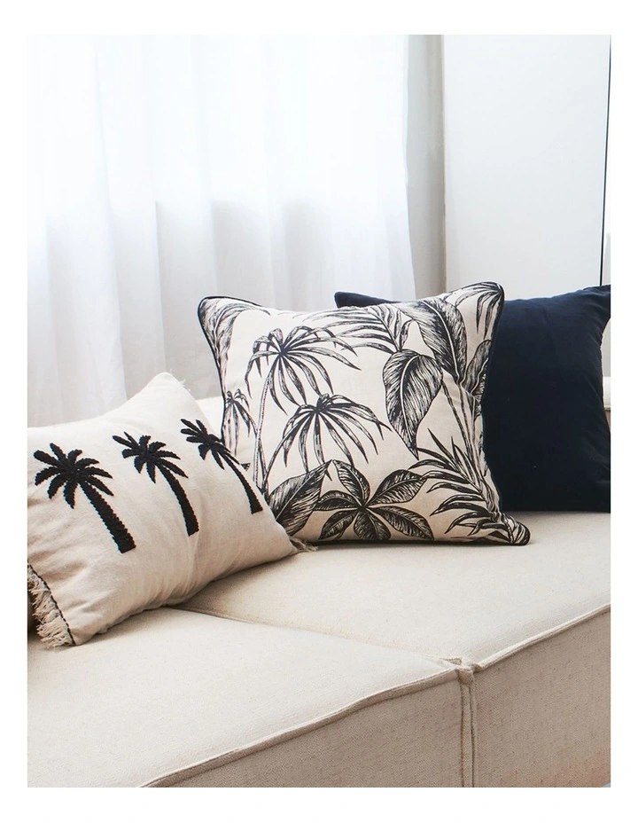 Madras Link Tahiti Black/Linen Cushion 55cm image 2