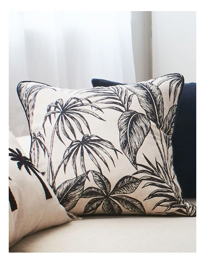 Madras Link Tahiti Black/Linen Cushion 55cm image 4