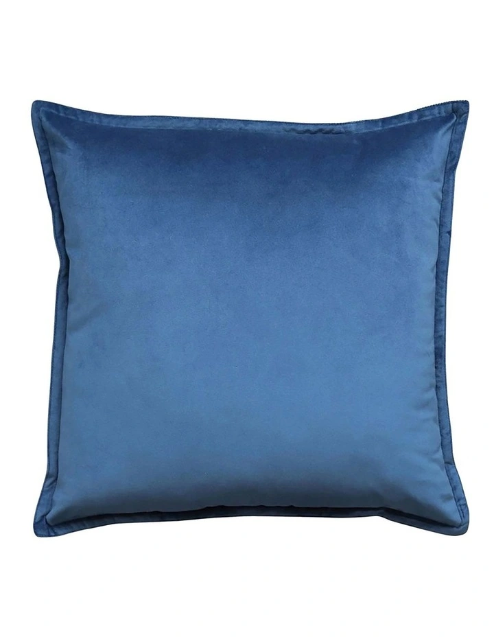 Madras Link Mira Velvet Cushion In Dark Blue image 1