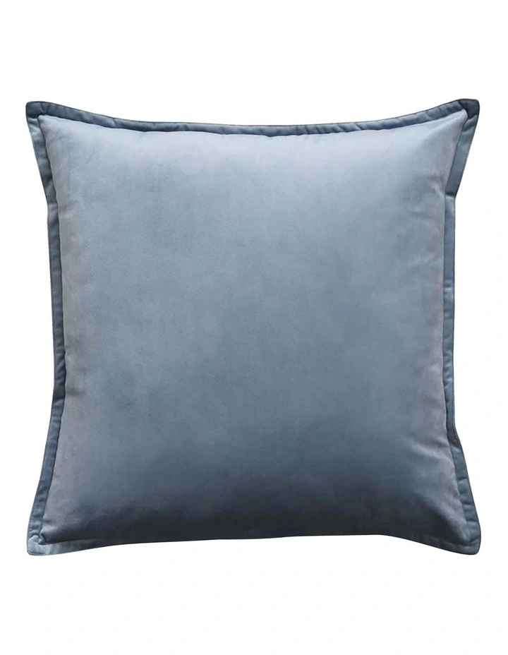 Madras Link Mira Velvet Cushion In Grey Blue image 1